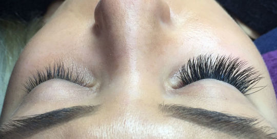 Eyelash extensions before after
