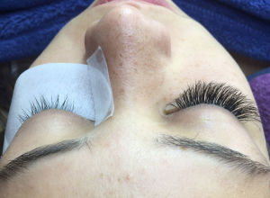 Eyelash extensions before after