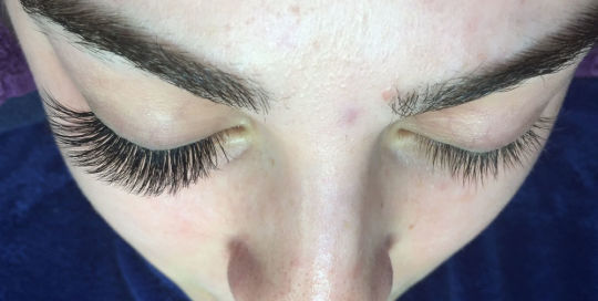 Eyelash extensions before after