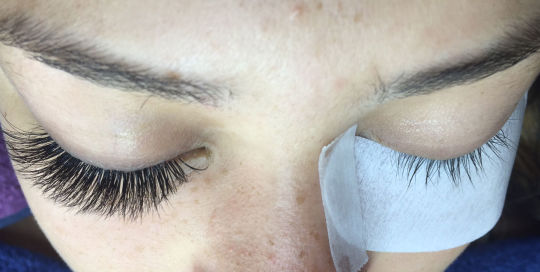 Eyelash extensions before after